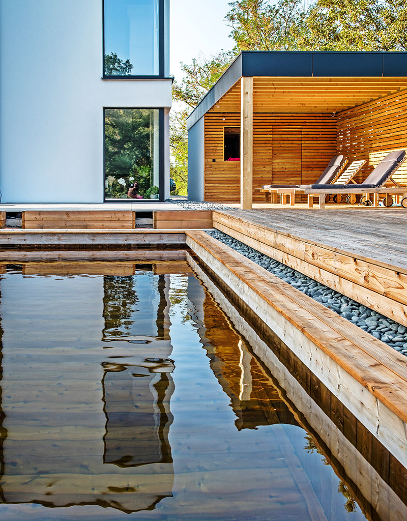 Piscines en bois massif immergé